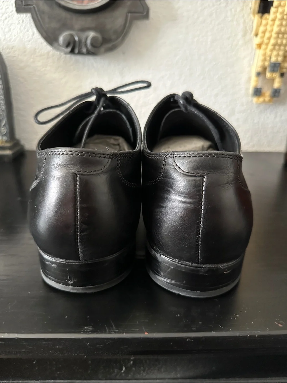 Aldo Mens Classic Black Leather Cap-Toe Oxford Shoes Sz 11